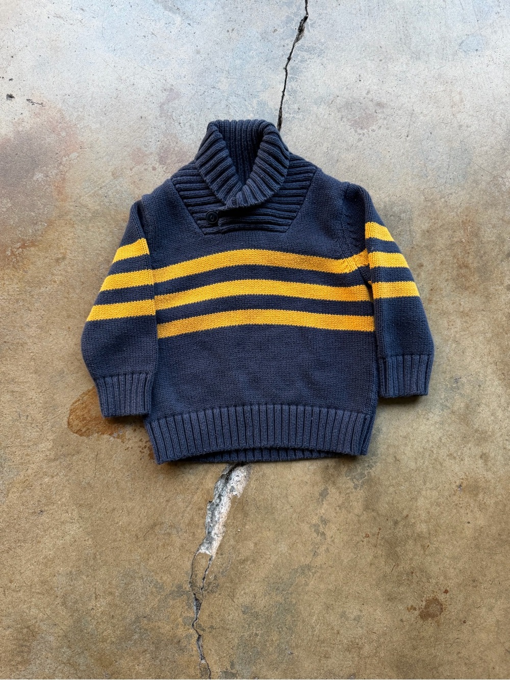 GAP Navy Sweater with Yellow Stripes